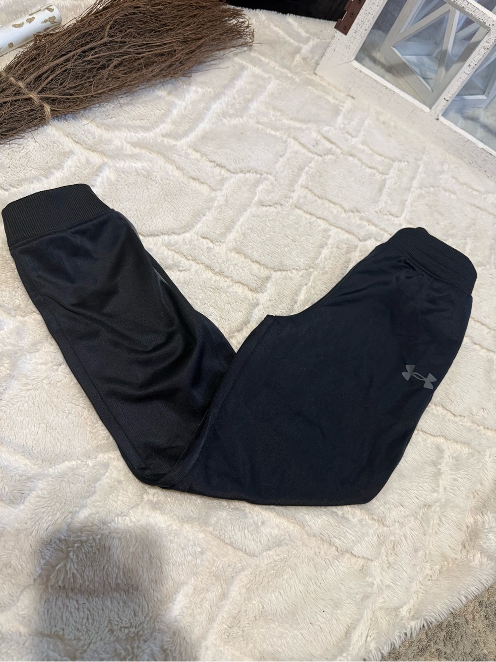 Under Armour Black Kids Athletic Joggers with Logo